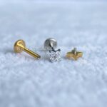 Labret Rosca Interna Titânio Trevo da Sorte Zircônias - Imagem 3