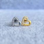 Labret Rosca Interna Titânio Coração Zircônias