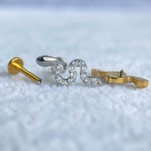 Labret Rosca Interna Titânio Cobra Zircônias - Imagem 3