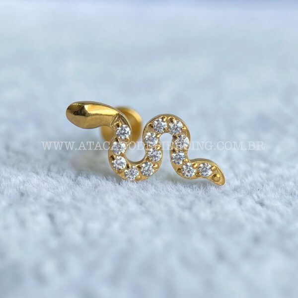 Labret Rosca Interna Titânio Cobra Zircônias - Imagem 2