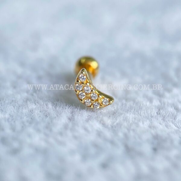 Minibarbell Prata 925 Lua Zircônias - Imagem 2