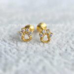 Brinco Baby Prata 925 Patinha Zircônias Rosca Externa - Imagem 2