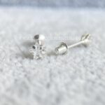 Brinco Baby Prata 925 Zircônia Estrela Rosca Externa - Imagem 2