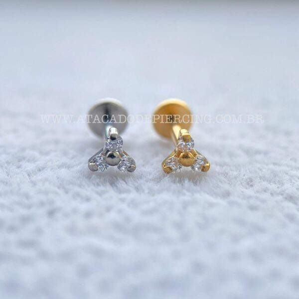 Labret Rosca Interna Titânio Trinity Zircônias - Imagem 1