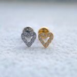 Labret Rosca Interna Titânio Coração Zircônias