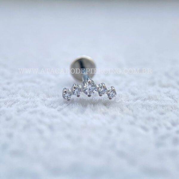 Labret Rosca Interna Titânio Mini Cluster Zircônias - Imagem 4