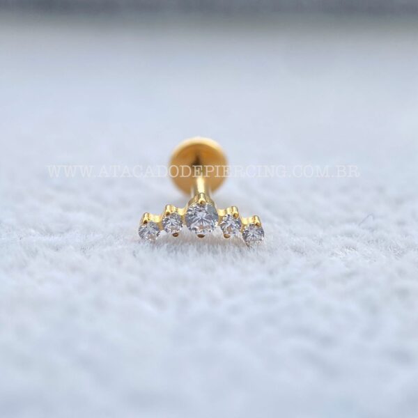 Labret Rosca Interna Titânio Mini Cluster Zircônias - Imagem 2