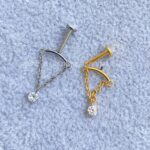 Labret Rosca Interna Titânio Corrente Zircônia - Imagem 3