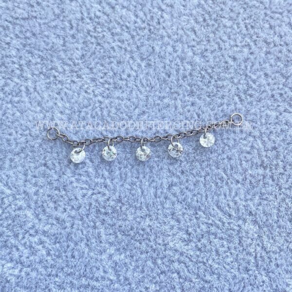 Corrente para Piercing Titânio Zircônias - Imagem 3