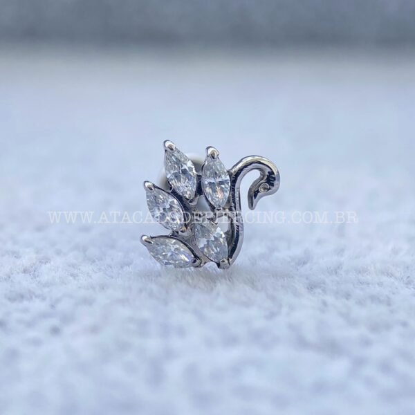 Labret Rosca Interna Titânio Cisne Zircônias - Imagem 4