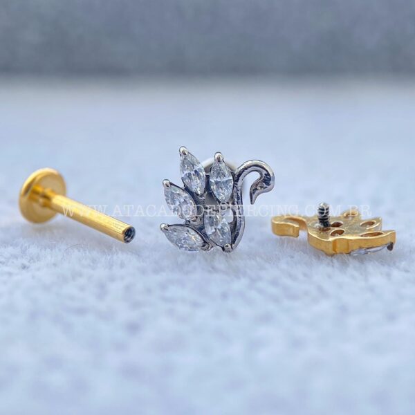 Labret Rosca Interna Titânio Cisne Zircônias - Imagem 3
