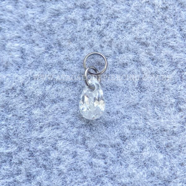Pingente para Piercing Titânio Zircônia Gota - Imagem 2