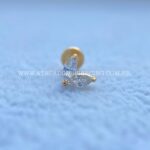 Labret Aço Rosca Interna Zircônias Navete - Imagem 2