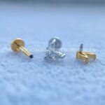 Labret Aço Rosca Interna Zircônias Navete - Imagem 3