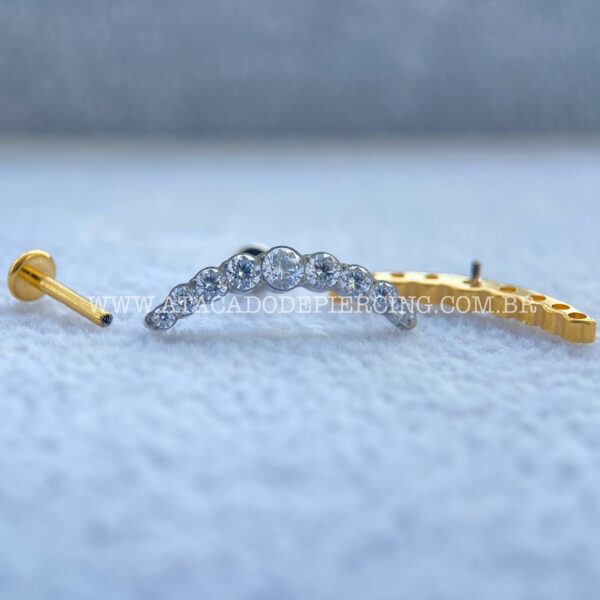 Labret Rosca Interna Titânio Cluster Zircônias - Imagem 3