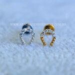 Labret Titânio Topo Prata 925 Ferradura Zircônias
