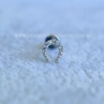 Labret Titânio Topo Prata 925 Ferradura Zircônias - Imagem 4