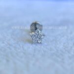 Labret Titânio Topo Prata 925 Flor Zircônias - Imagem 4