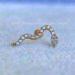 Labret Titânio Topo Prata 925 Cobra Zircônias - Imagem 2