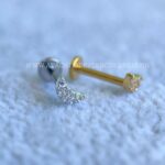 Labret Titânio Topo Prata 925 Lua Zircônias - Imagem 3