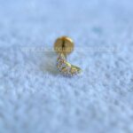 Labret Titânio Topo Prata 925 Lua Zircônias - Imagem 2