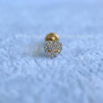 Labret Titânio Topo Prata 925 Coração Zircônias - Imagem 2
