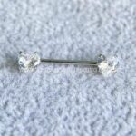 Barbell Rosca Interna Aço Zircônia Coração - Imagem 2
