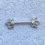 Barbell Titânio Push-Pin Flor de Lótus - Imagem 4