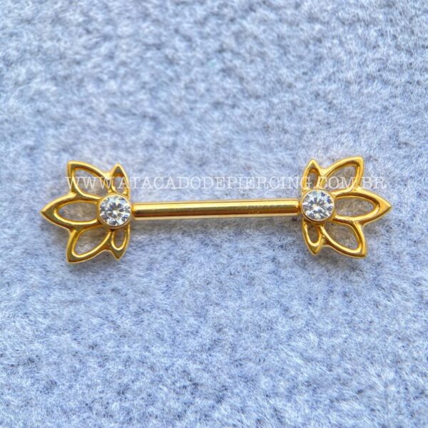 Barbell Titânio Push-Pin Flor de Lótus - Imagem 5
