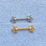 Barbell Titânio Push-Pin Flor de Lótus
