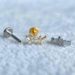 Labret Titânio Rosca Interna Cluster Zircônias - Imagem 2