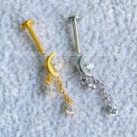 Labret Titânio Rosca Interna Lua Zircônias