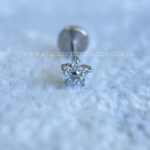 Labret Push Pin Titânio Flor Zircônias - Imagem 5