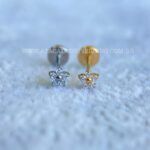 Labret Push Pin Titânio Flor Zircônias