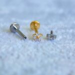 Labret Rosca Interna Titânio Flor Zircônias - Imagem 4