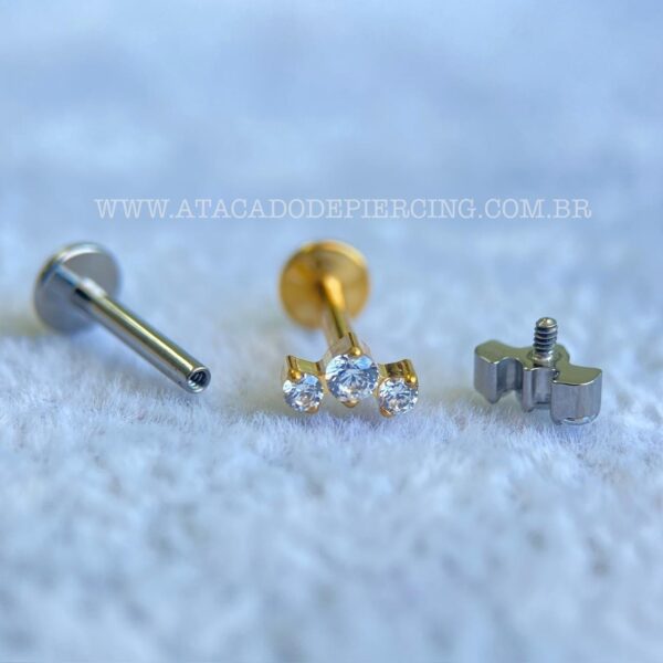 Labret Titânio Rosca Interna Cluster - Imagem 3