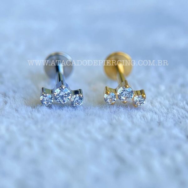 Labret Titânio Rosca Interna Cluster - Imagem 1