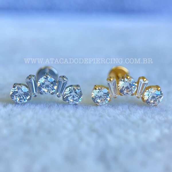 Labret Titânio Rosca Interna Cluster - Imagem 1