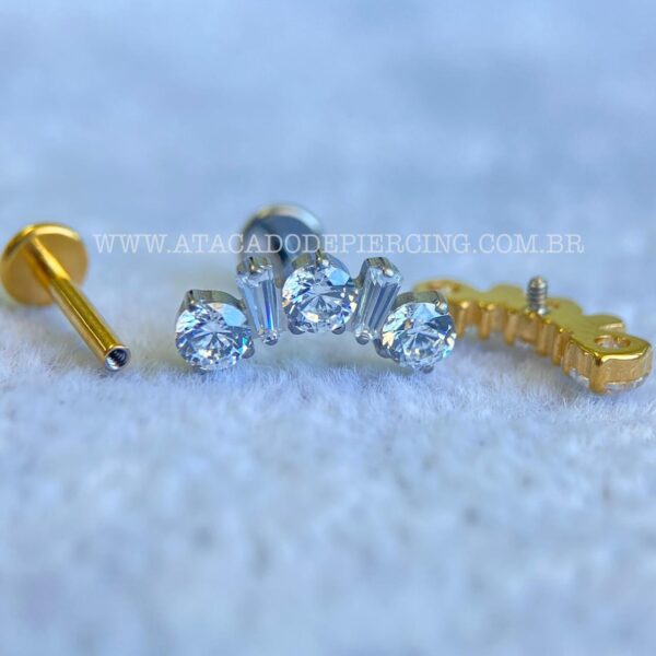 Labret Titânio Rosca Interna Cluster - Imagem 3