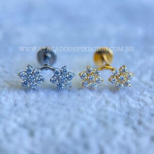 Labret Titânio Rosca Interna Flores