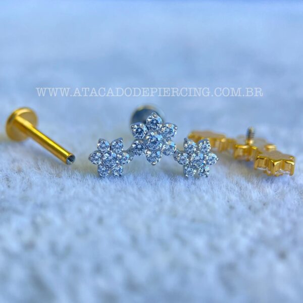 Labret Titânio Rosca Interna Flores - Imagem 3
