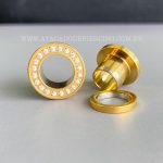 Alargador Aço Cirúrgico Gold Pvd Cravejado Zircônias