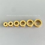 Alargador Aço Cirúrgico Gold Pvd Cravejado Zircônias - Imagem 2