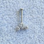 Labret Aço Rosca Interna Zircônias - Imagem 3