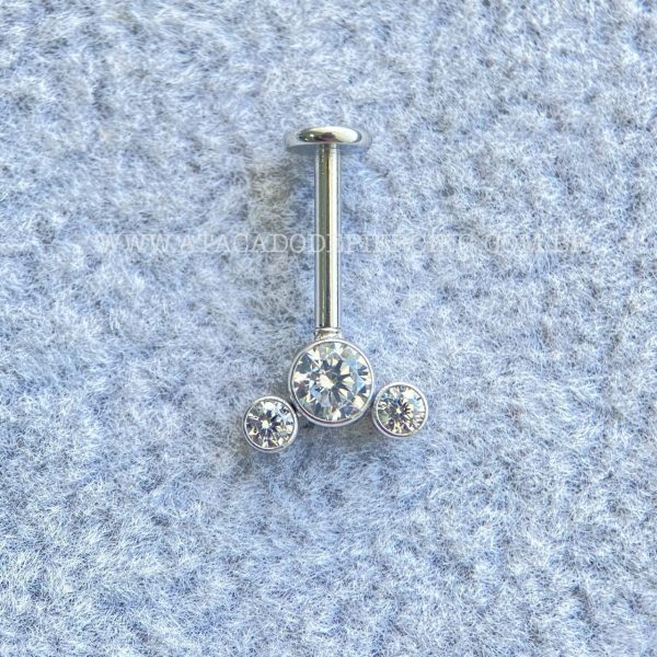 Labret Aço Rosca Interna Zircônias - Imagem 3