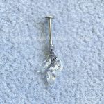 Labret Rosca Interna Titânio Pingente Zircônias - Imagem 3