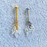 Labret Rosca Interna Titânio Pingente Zircônias
