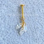 Labret Rosca Interna Titânio Pingente Zircônias - Imagem 2