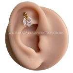 Labret Rosca Interna Titânio Pingente Zircônias - Imagem 5