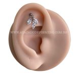 Labret Rosca Interna Titânio Pingente Zircônias - Imagem 6